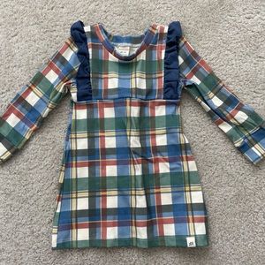 Lulu and Roo (Little Road Co) Polar Express Plaid Flutter Sweatshirt Dress 3T